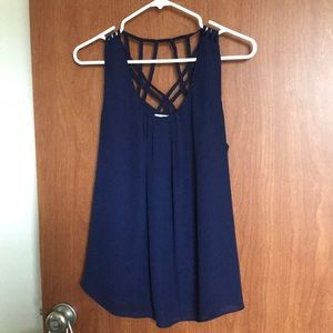 Navy flowy top